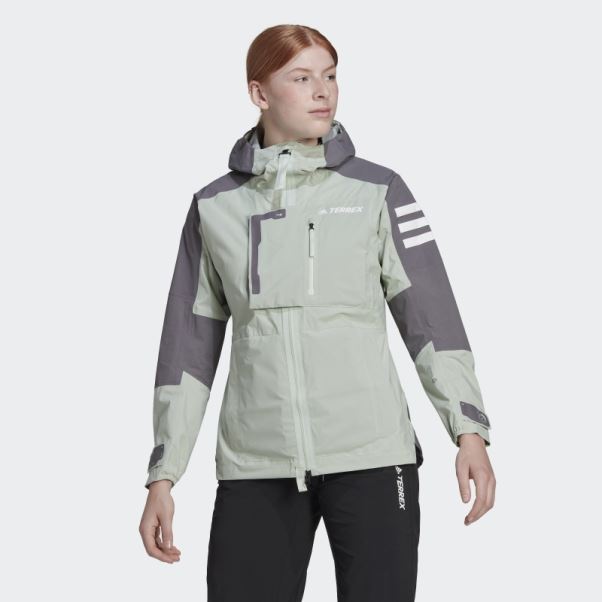 Veste De Randonnée Adidas Terrex Xploric Rain.rdy Gris Trace