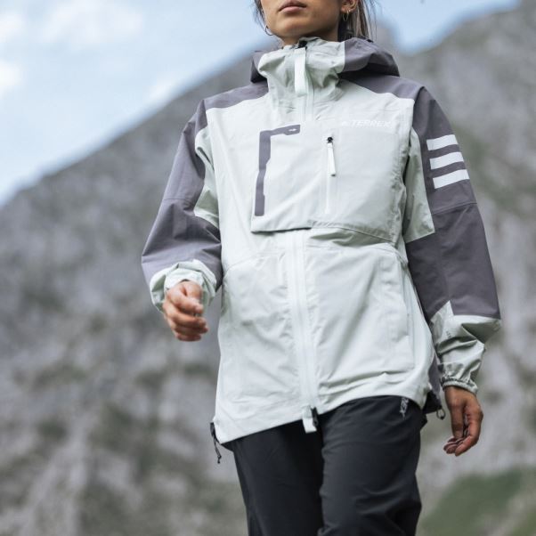 Veste De Randonnée Adidas Terrex Xploric Rain.rdy Gris Trace