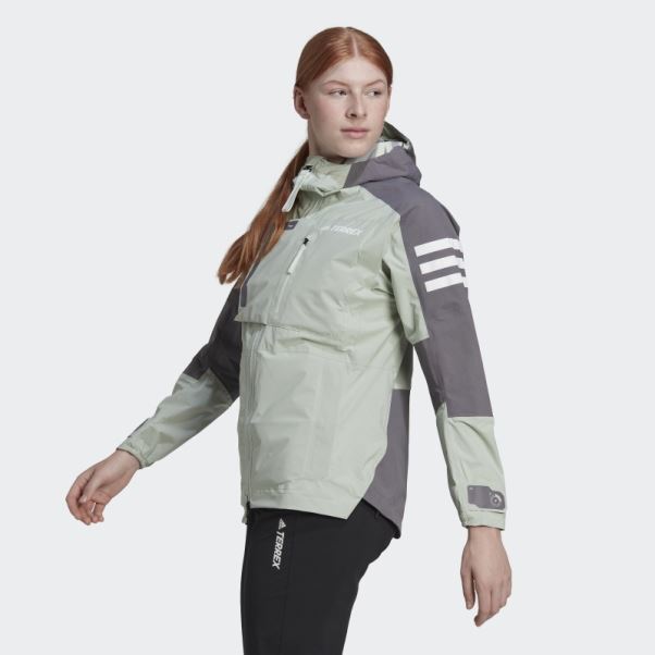 Veste De Randonnée Adidas Terrex Xploric Rain.rdy Gris Trace