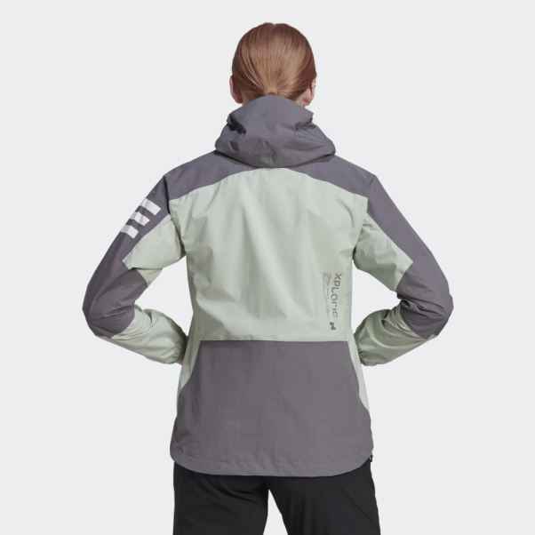 Veste De Randonnée Adidas Terrex Xploric Rain.rdy Gris Trace