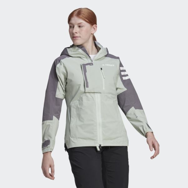Veste De Randonnée Adidas Terrex Xploric Rain.rdy Gris Trace