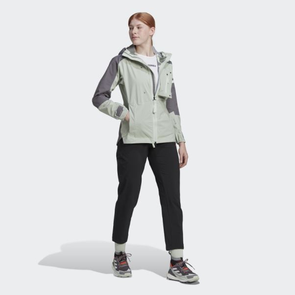 Veste De Randonnée Adidas Terrex Xploric Rain.rdy Gris Trace