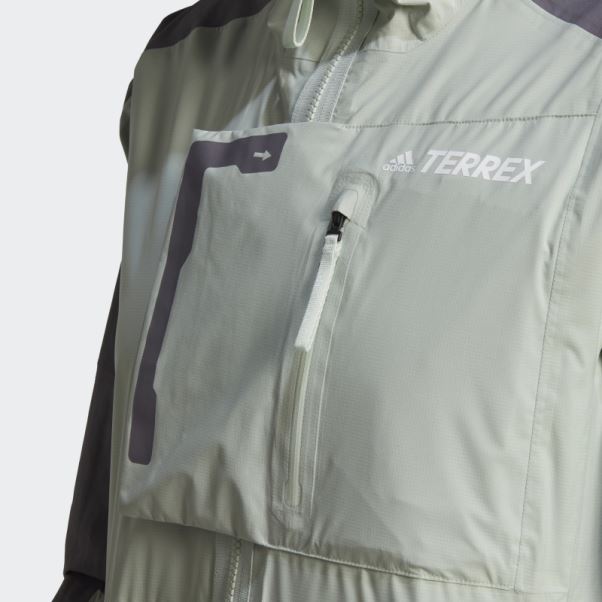 Veste De Randonnée Adidas Terrex Xploric Rain.rdy Gris Trace