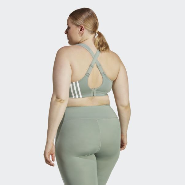 Soutien-gorge à Maintien élevé Adidas Tlrd Impact Training Vert Argent (taille Plus) Chaud