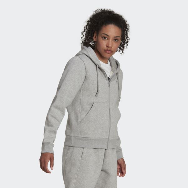 Adidas All Szn Fleece Full-zip Hoodie Gris Moyen