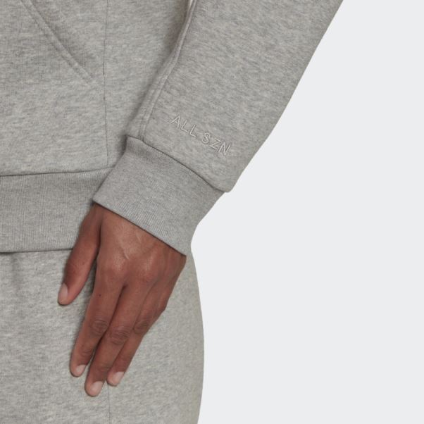 Adidas All Szn Fleece Full-zip Hoodie Gris Moyen