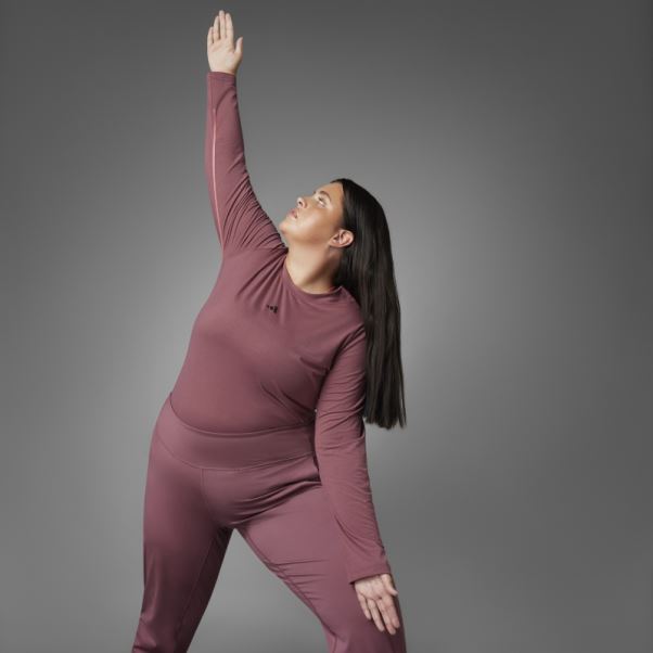 Authentique Balance Yoga T-shirt à Manches Longues (taille Plus) Adidas Bordeaux