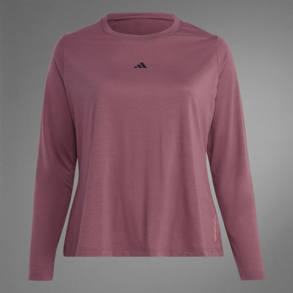 Authentique Balance Yoga T-shirt à Manches Longues (taille Plus) Adidas Bordeaux