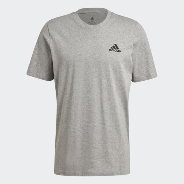 T-shirt à Petit Logo Brodé Essentials Gris Moyen Adidas