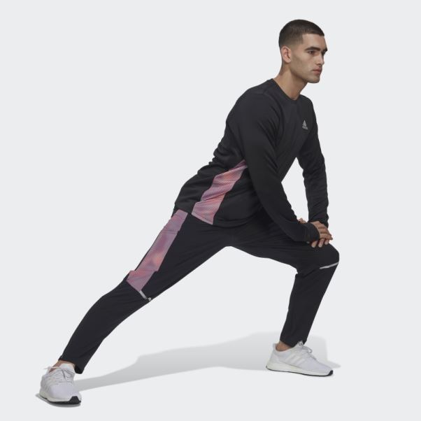 Posséder Le Pantalon De Jogging Colorblock Run Adidas Noir