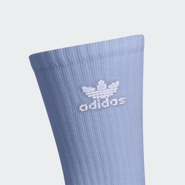 Adidas Bleu Aube Trèfle Crew Chaussettes 6 Paires