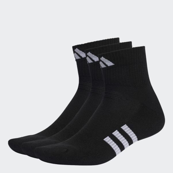 Chaussettes Mi-hautes Amorties Performantes 3 Paires Adidas Noir