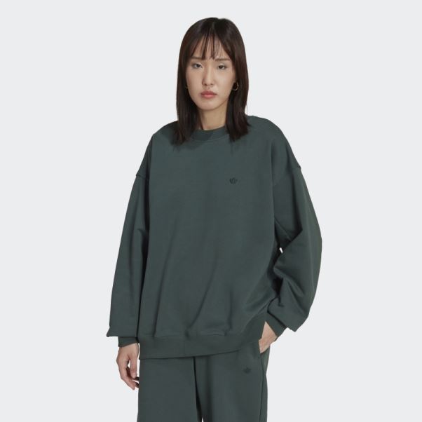 Sweat Oversize Adicolor Vert Minéral Adidas