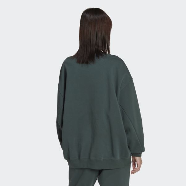 Sweat Oversize Adicolor Vert Minéral Adidas