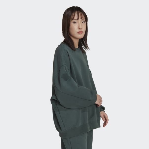 Sweat Oversize Adicolor Vert Minéral Adidas
