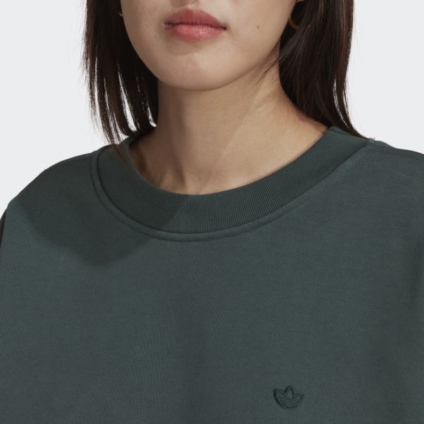 Sweat Oversize Adicolor Vert Minéral Adidas