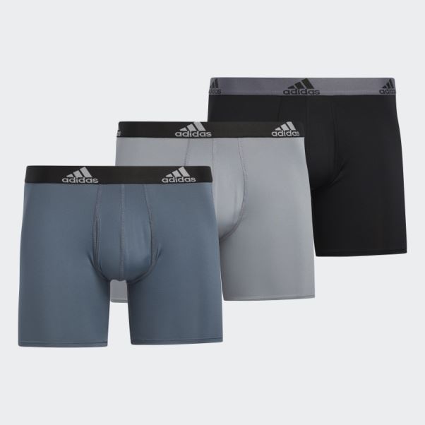 Pack De Trois Boxers Performance (grand Et Grand) Gris Moyen Adidas