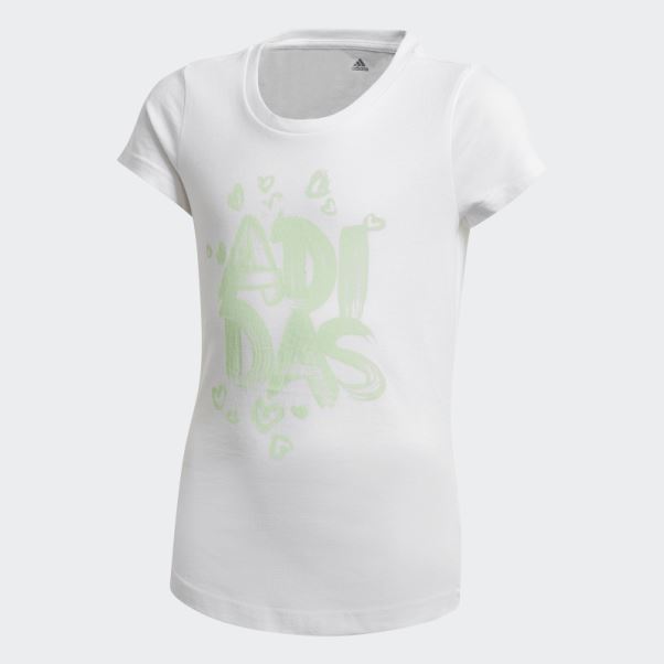 Adidas T-shirt Graphique Blanc Chaud