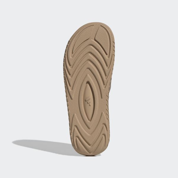 Claquettes Adidas Reptossage Marron Crayeux
