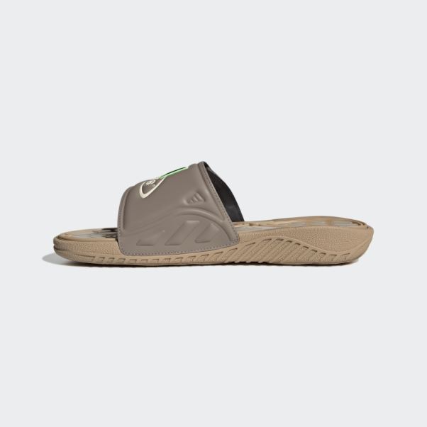 Claquettes Adidas Reptossage Marron Crayeux