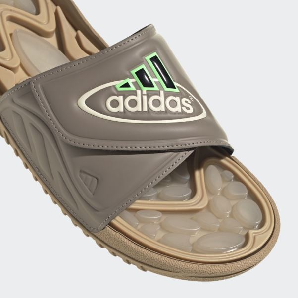 Claquettes Adidas Reptossage Marron Crayeux