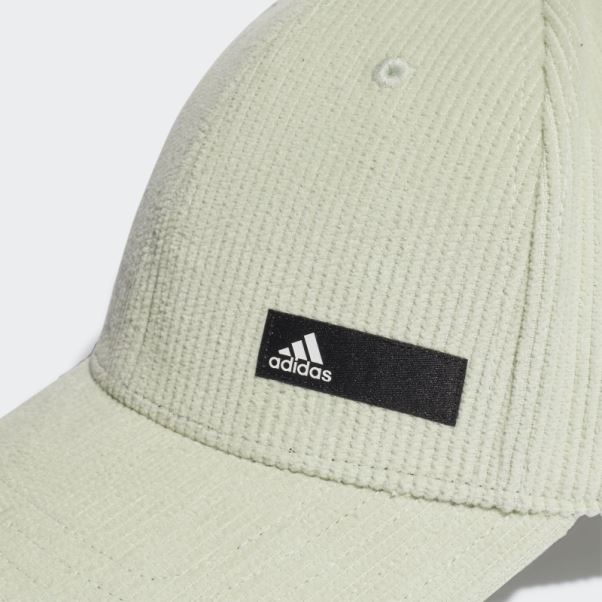 Adidas Casquette Papa En Velours Côtelé Vert