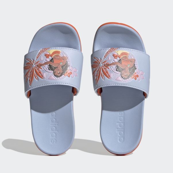 Bleu Aube Chaud Adidas X Disney Adilette Confort Moana Diapositives