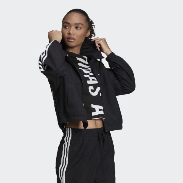 Coupe-vent Coupe Ample Logo Essentials Repeat Adidas Noir
