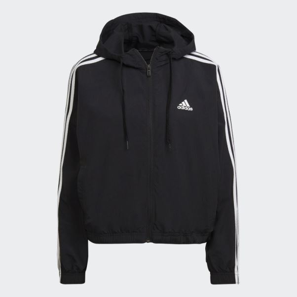 Coupe-vent Coupe Ample Logo Essentials Repeat Adidas Noir