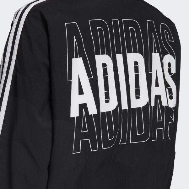 Coupe-vent Coupe Ample Logo Essentials Repeat Adidas Noir