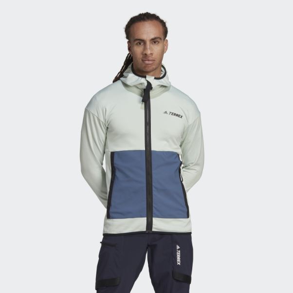 Veste De Randonnée à Capuche Terrex Tech Flooce Light Adidas Vert