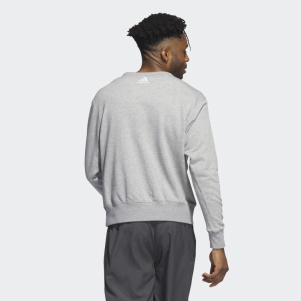 Sweat Ras Du Cou Vintage Maple Leafs Gris Moyen Adidas
