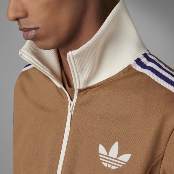 Adidas Desert Adicolor Heritage Now Haut De Survetement Rayé Marron