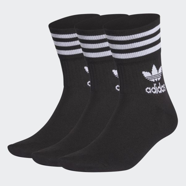 Chaussettes Mi-hautes Adidas - 3 Paires Noir Fashion
