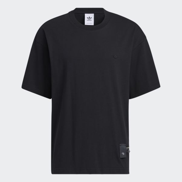 Adidas T-shirt Zippé Noir à Manches Courtes