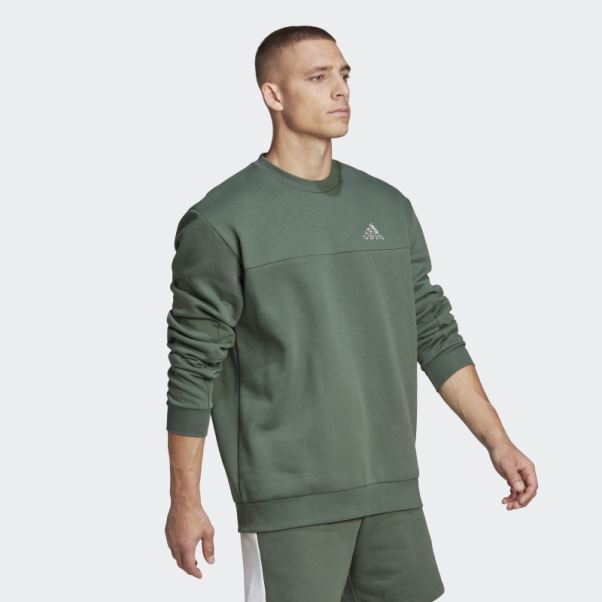 Adidas Stadium Fleece Badge Of Sport Sweat Vert Oxyde
