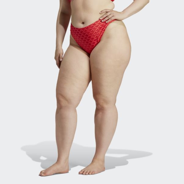 Bas De Bikini à Monogramme Adidas Originals écarlate (grande Taille)