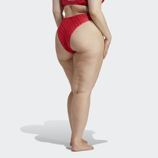 Bas De Bikini à Monogramme Adidas Originals écarlate (grande Taille)