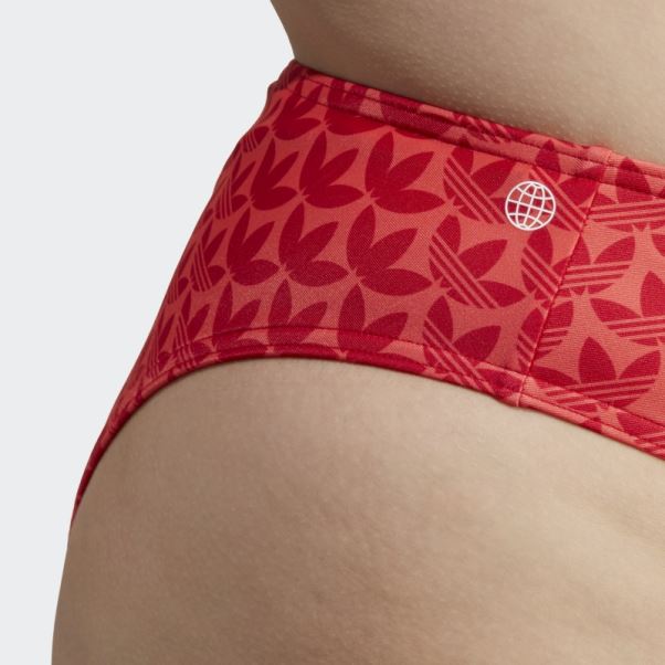 Bas De Bikini à Monogramme Adidas Originals écarlate (grande Taille)