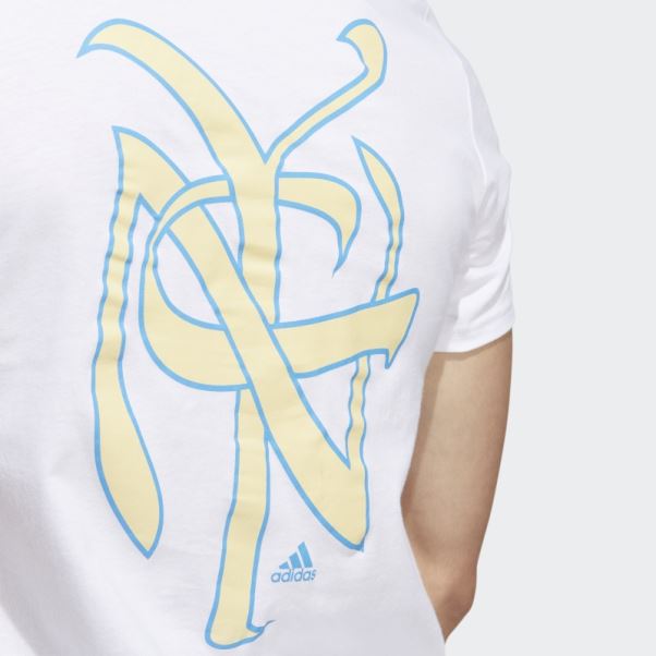 T-shirt Graphique New York City Script Blanc à Manches Courtes Adidas