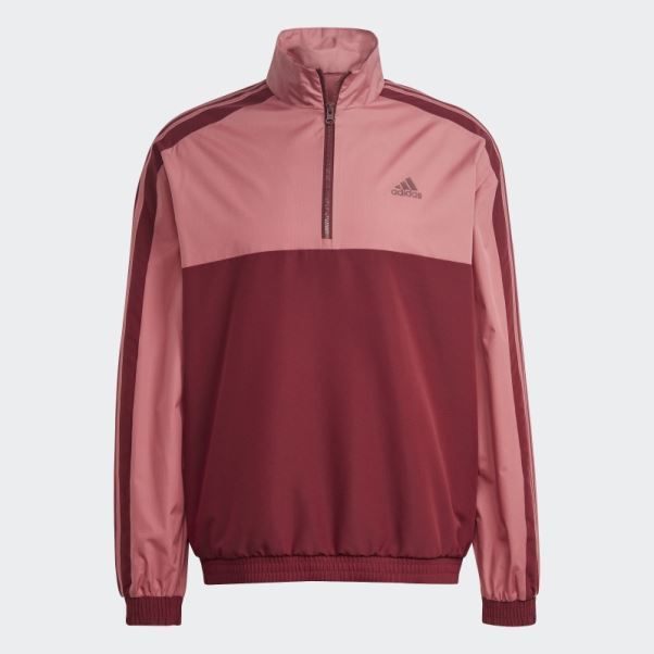 Survêtement Tissé Adidas 1/4 Zip Rouge