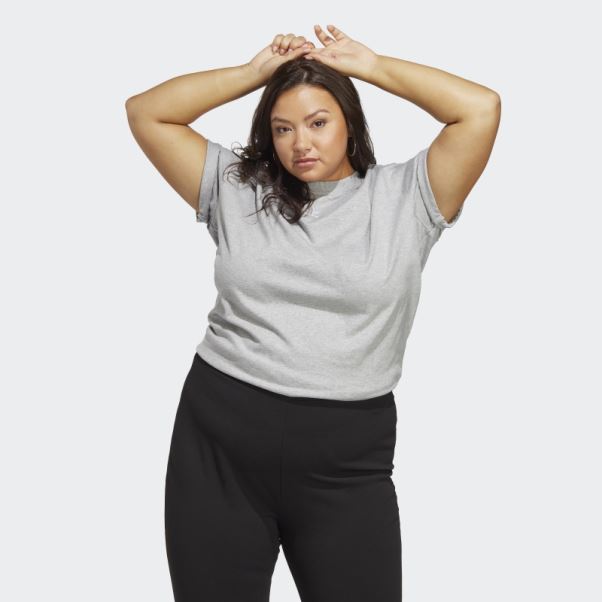 T-shirt Adidas Adicolor Essentials Gris Moyen (grande Taille)