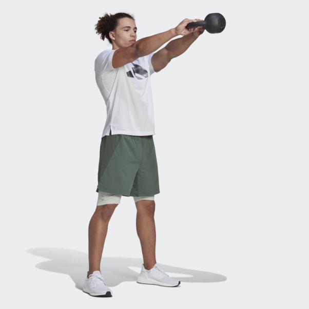 Short D'entraînement Vert Oxyde Hiit Spin Adidas