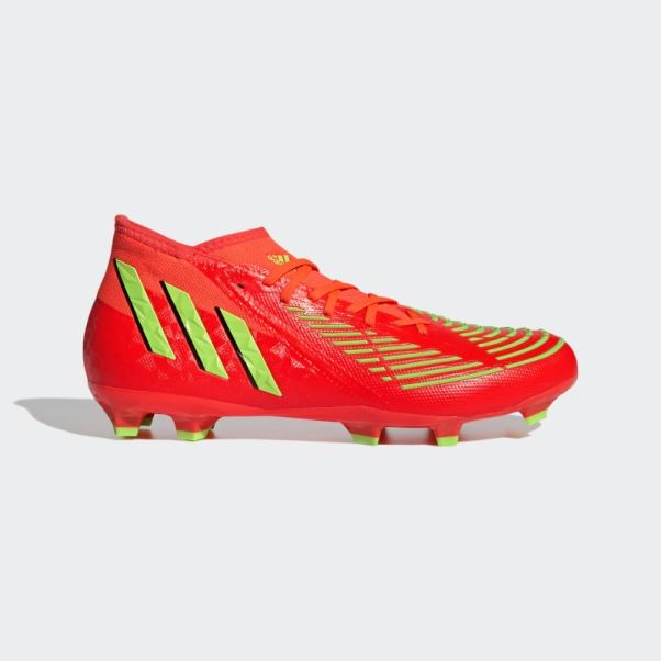 Adidas Predator Edge.2 Chaussures De Sol Ferme Rouge