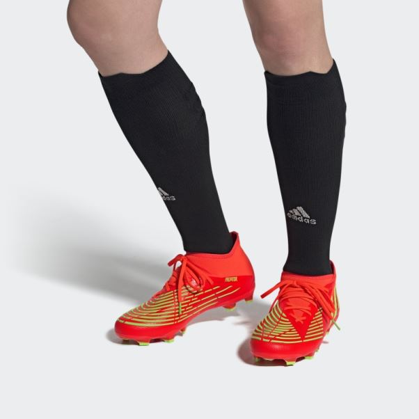 Adidas Predator Edge.2 Chaussures De Sol Ferme Rouge