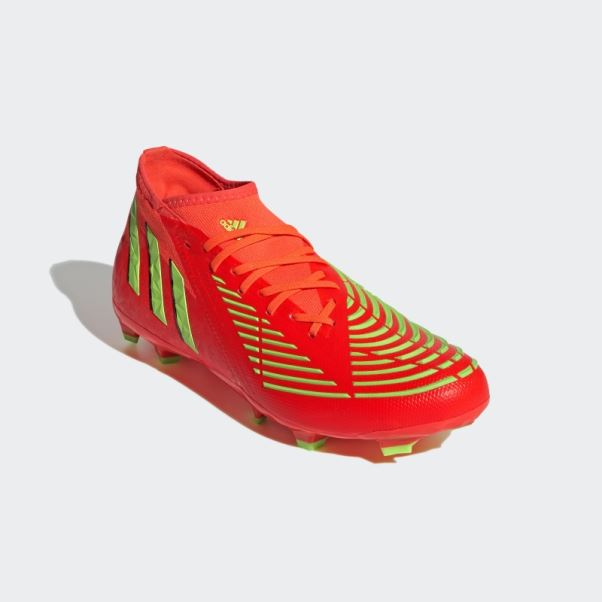 Adidas Predator Edge.2 Chaussures De Sol Ferme Rouge