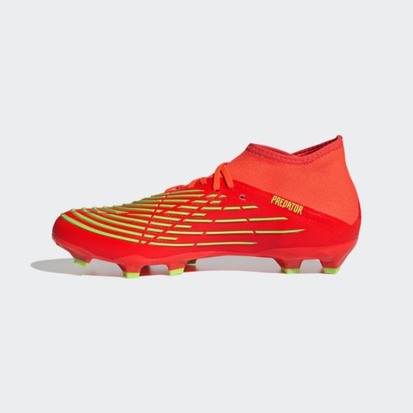 Adidas Predator Edge.2 Chaussures De Sol Ferme Rouge