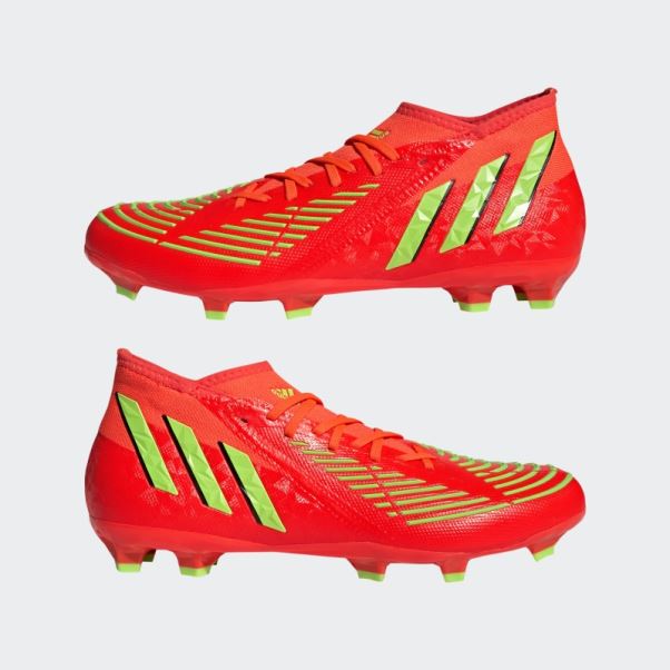 Adidas Predator Edge.2 Chaussures De Sol Ferme Rouge