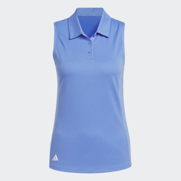 Polo De Golf Sans Manches Adidas Texture Bleu