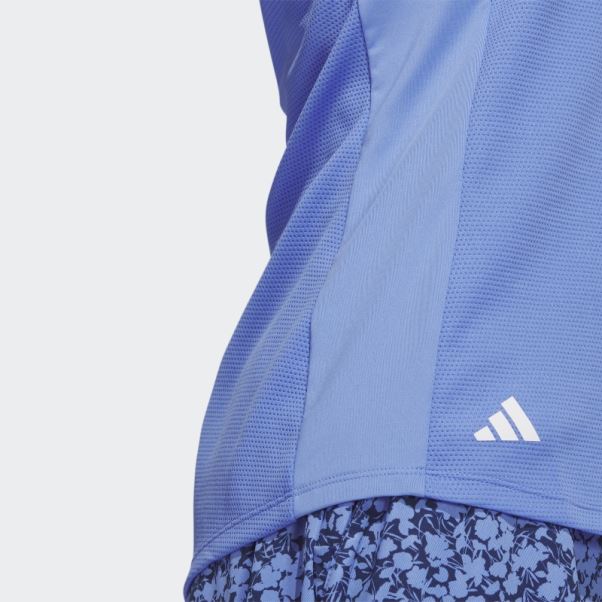 Polo De Golf Sans Manches Adidas Texture Bleu